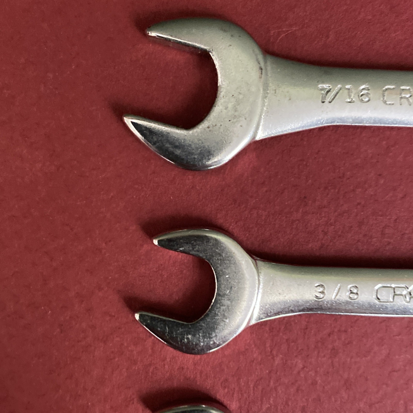Craftsman USA 8-Pc Open End -V- Ignition Wrench Set 4306 Super-tuff 90° Offset