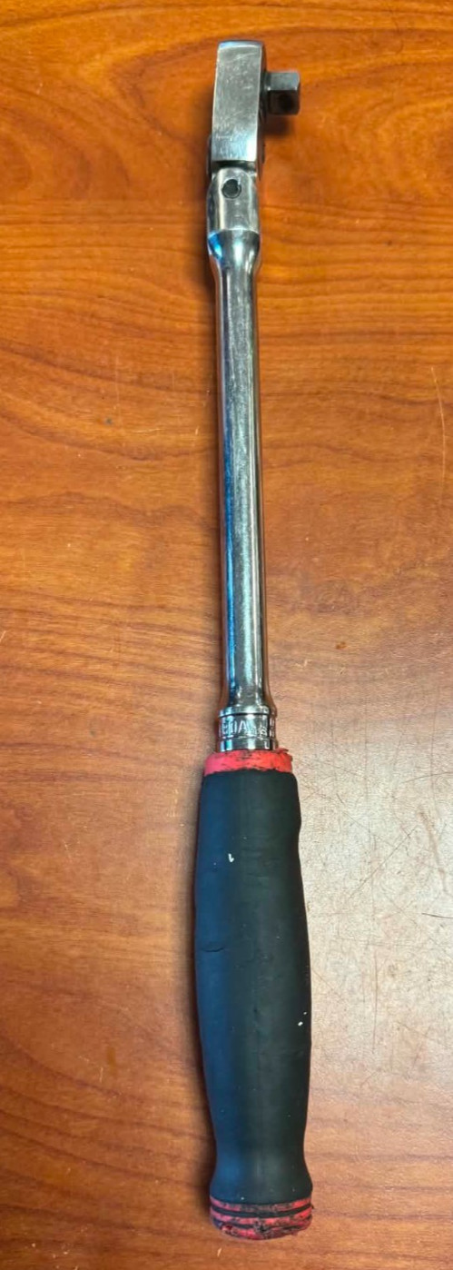 SNAP ON FHLF80A – 3/8 DRIVE CUSHION GRIP FLEX HEAD RATCHET READ!