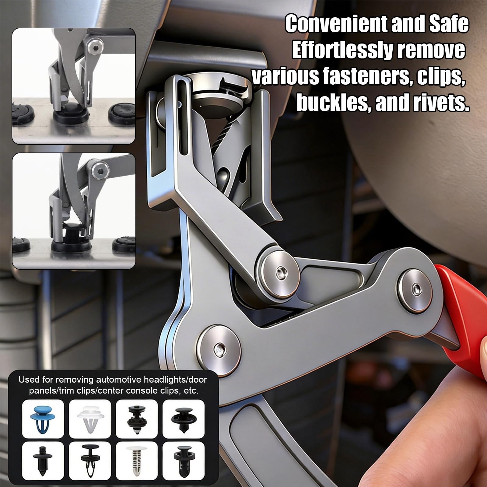 Car Trim Removal Tool Set, Spring-Loaded Fastener Remover, Non-Slip Grip Pliers