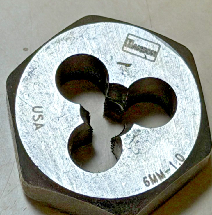 9727 M6 X 1.0 Metric 1″ Hex Die Irwin Hanson 6MM Carbon Steel 6627 USA