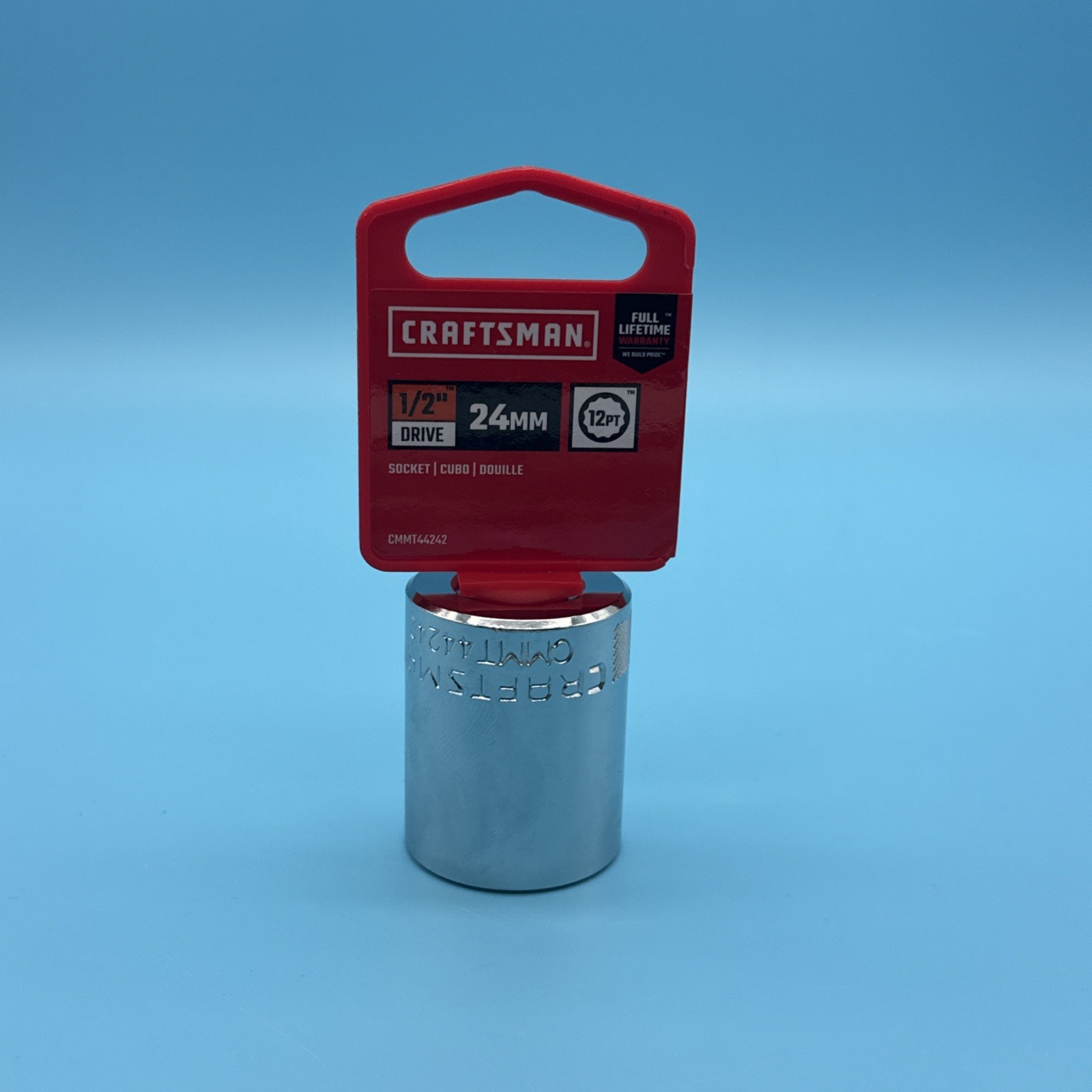 CRAFTSMAN Shallow Socket, Metric, 1/2-Inch Drive, 24mm, 12-Point (CMMT44242)