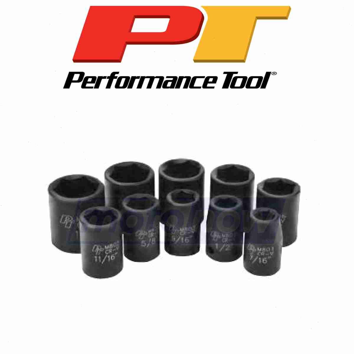Performance Tools M592DB 1/2in. SAE Impact Socket Set for Tools General wv
