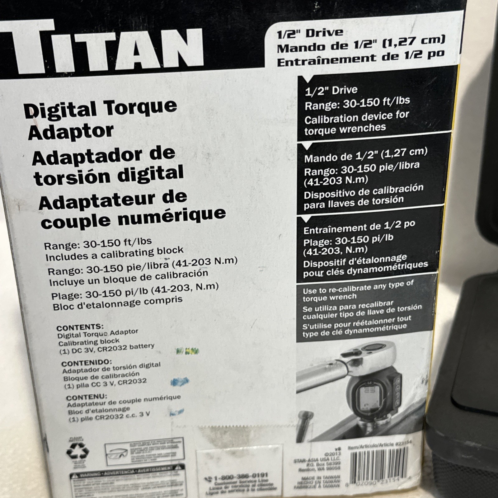 Titan Digital Torque Adapter 1/2″ 23154 With Storage Case