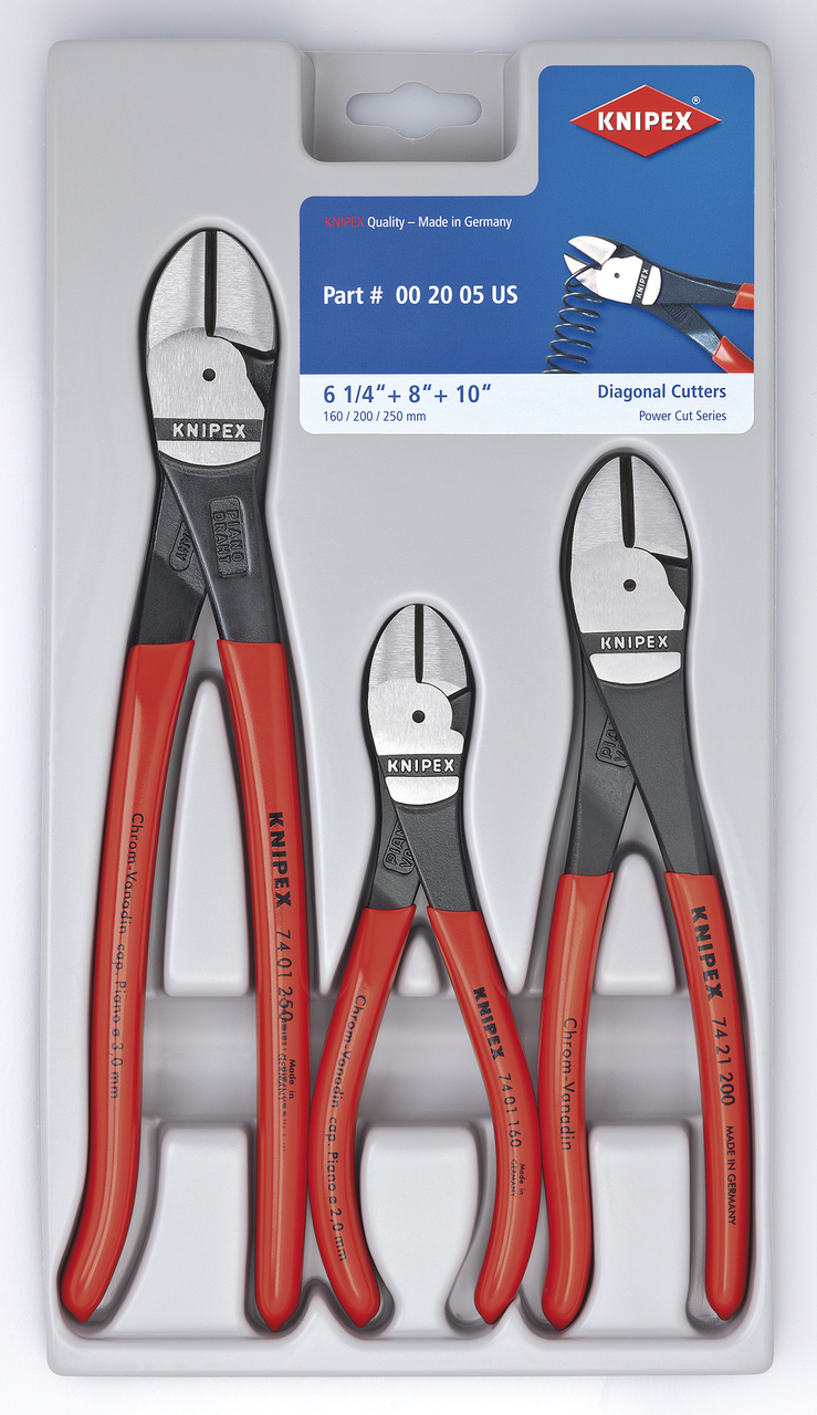 Knipex 002005S2 3-Piece High Leverage Diagonal Cutter Set