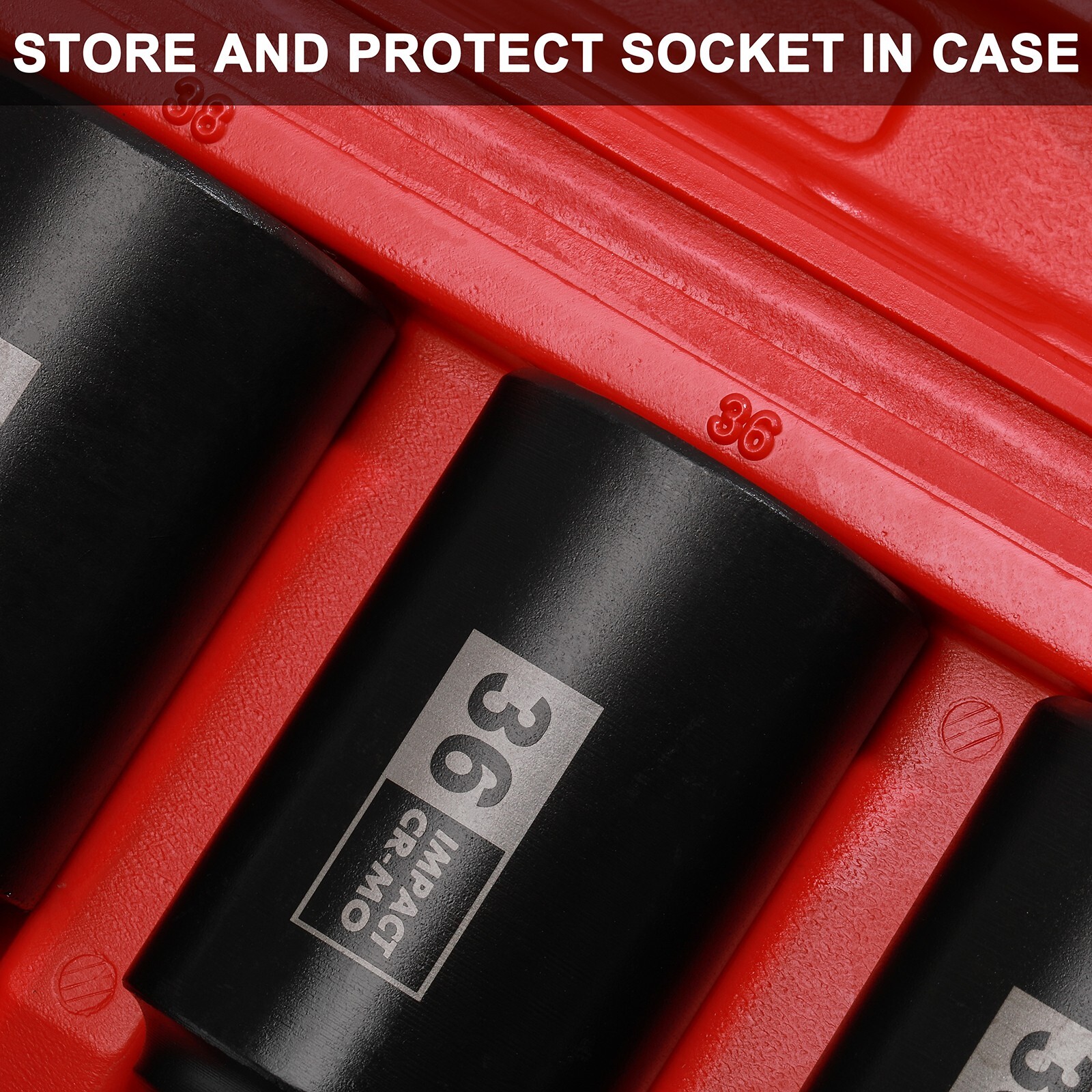 1/2″ Drive Deep Impact Socket Set, CR-MO, 8 Piece 12 Point Metric , 29mm-39mm