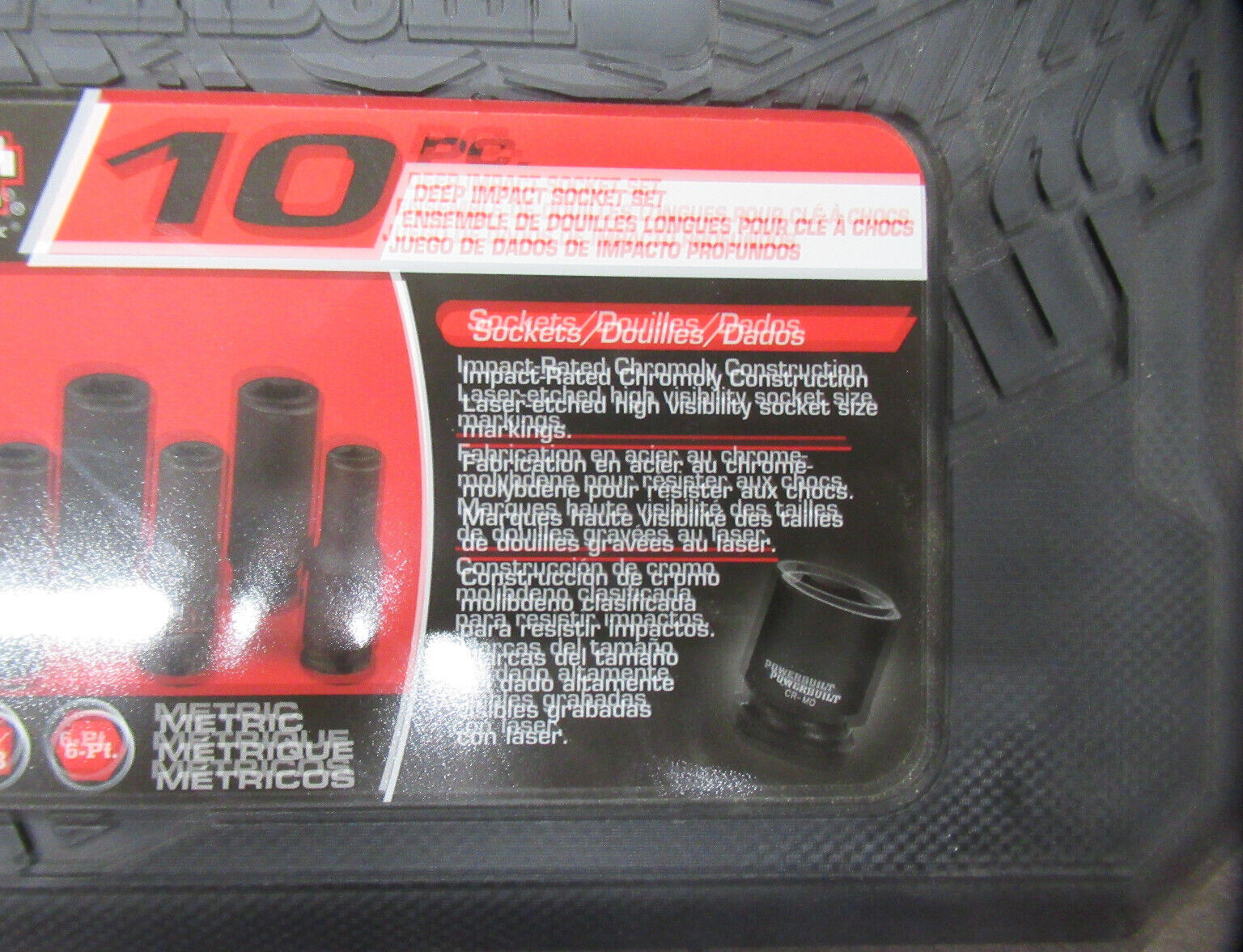POWERBUILT 647358 10Pc. DEEP IMPACT SOCKET SET