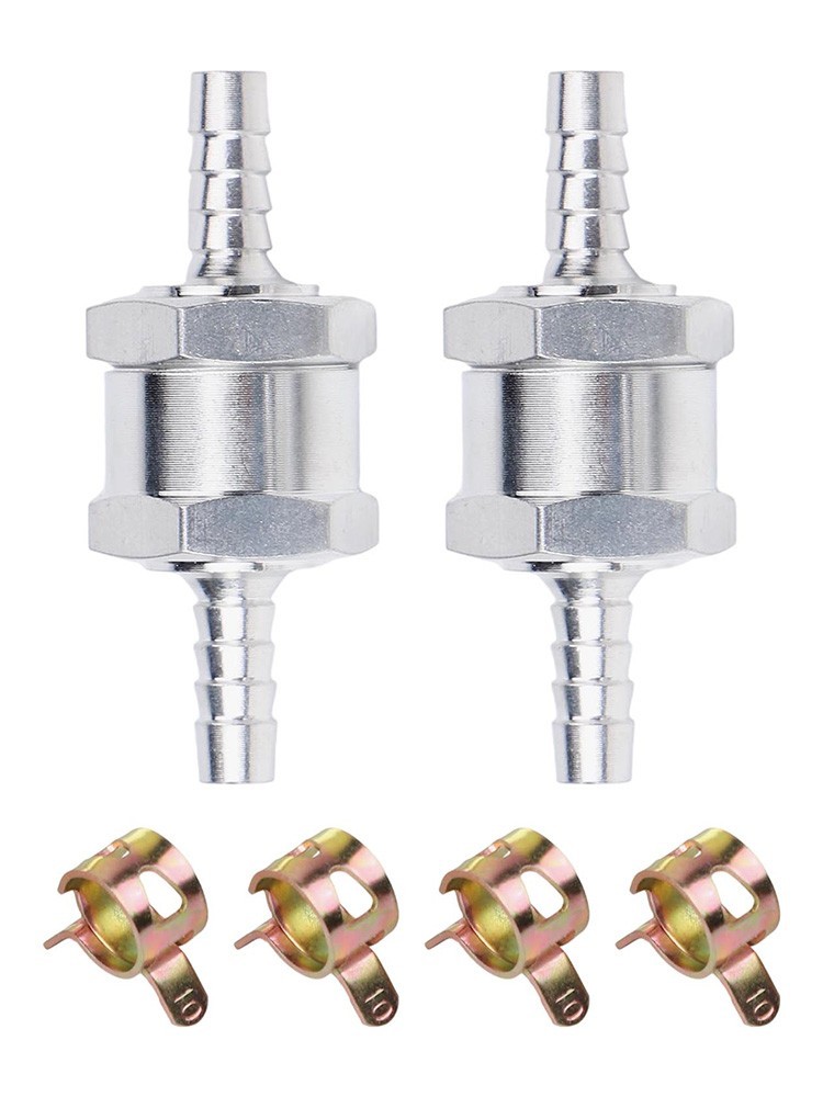 Fuel Check Valve Kit 2x6mm with Hose Clamps for Motorcycles and For cars