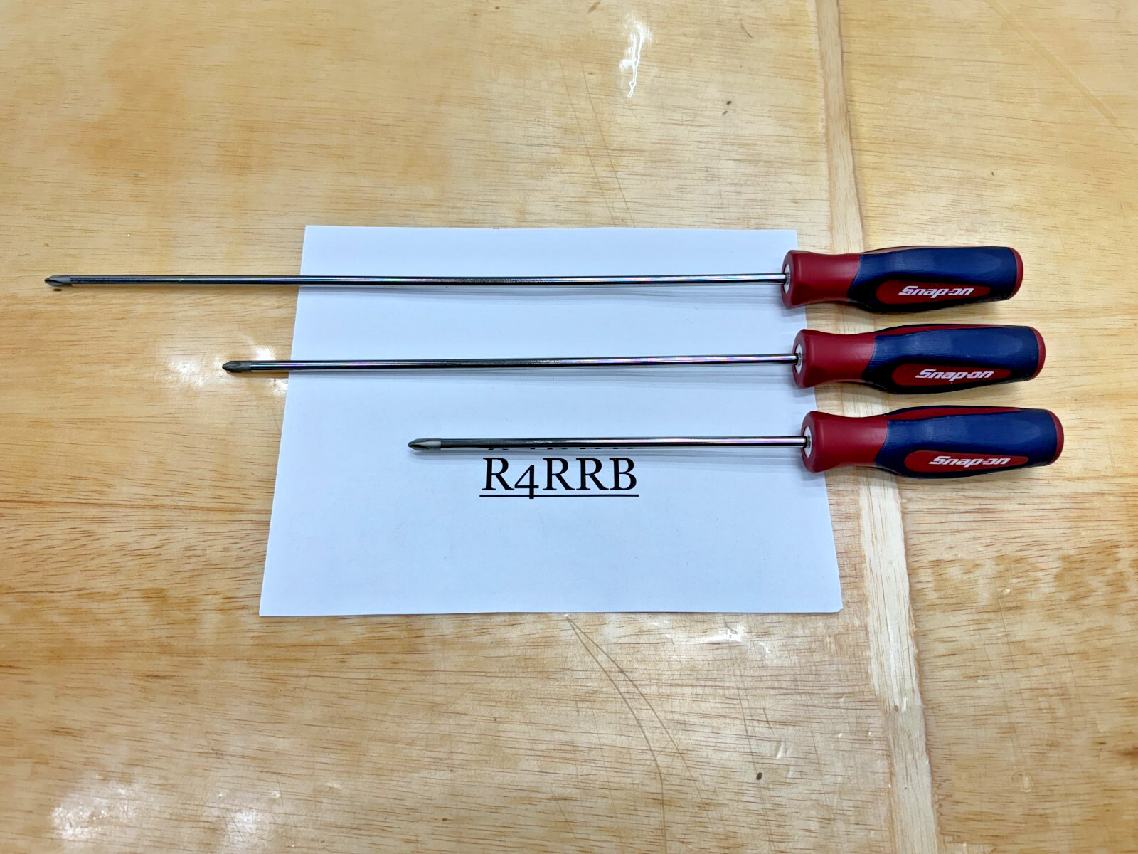Snap-on Tools 3pc Instinct Hard Grip ALL P2 LONG Screwdrivers RED WHITE BLUE RWB