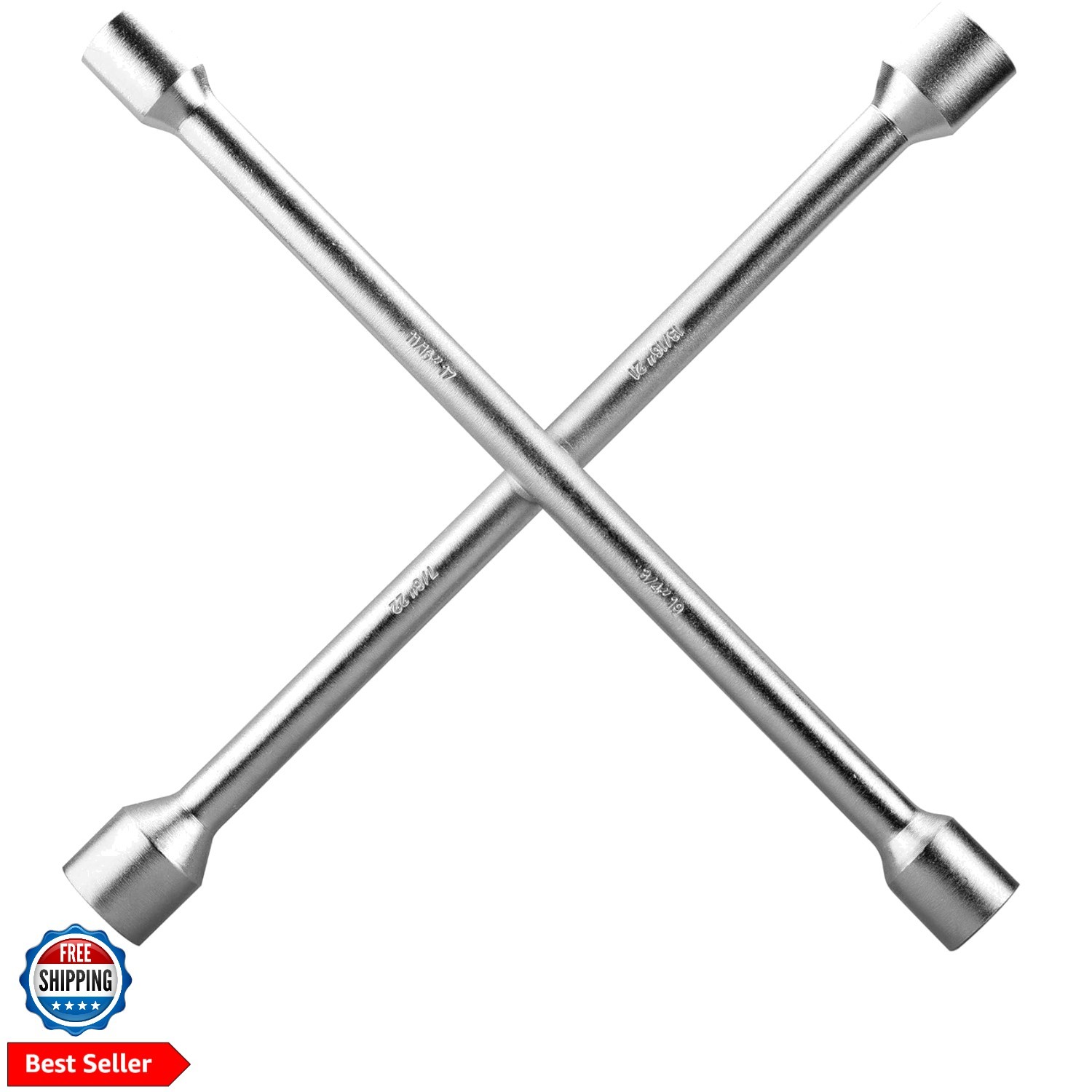 14 Inch Heavy Duty 4 Way Universal Cross Lug Wrench Tire Iron | Built with st…