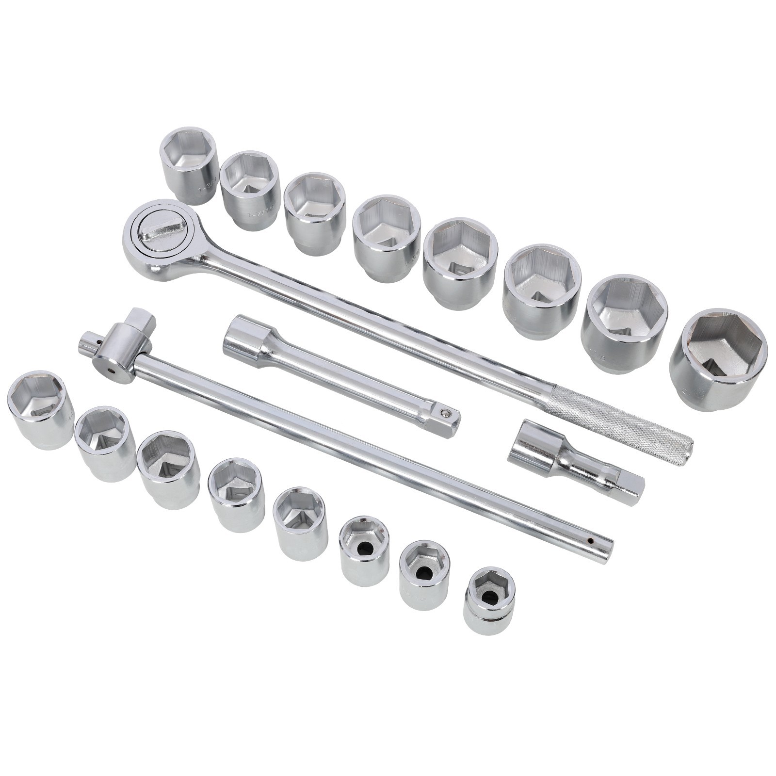 21PCS 3/4″ DRIVE SOCKET SET 6 POINTS,SAE Size,Red Blow Case