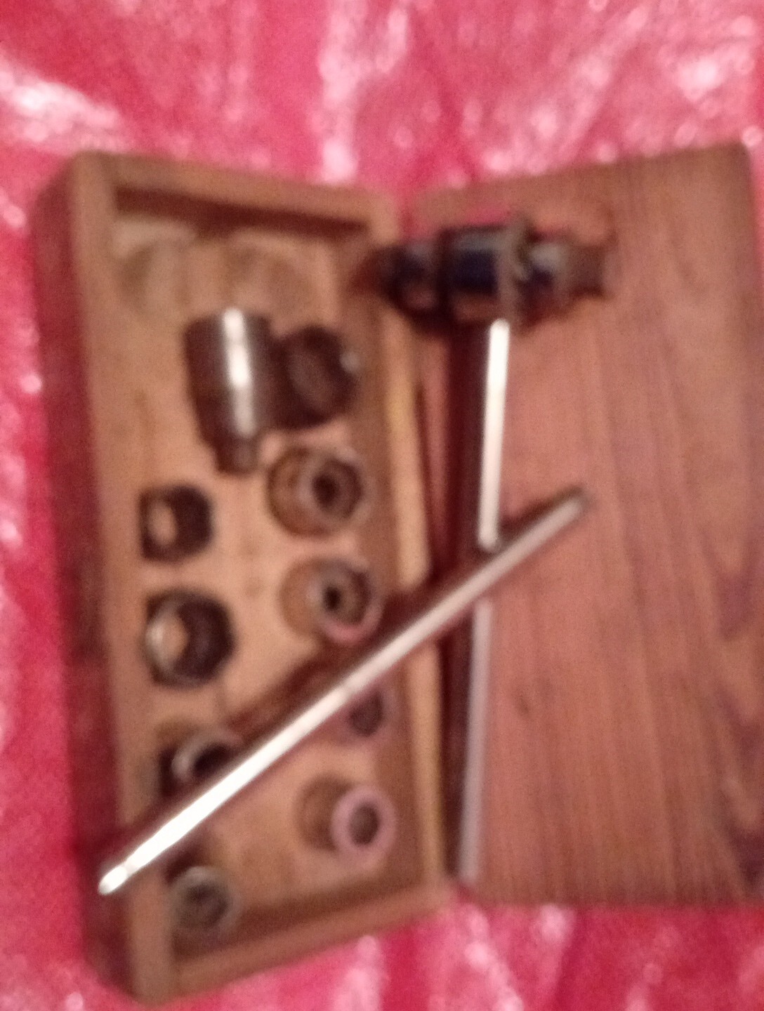 VINTAGE ODDITTY RARISH RATCHET SET WOODEN CASED BILLING TOOL COMPANY C/D good