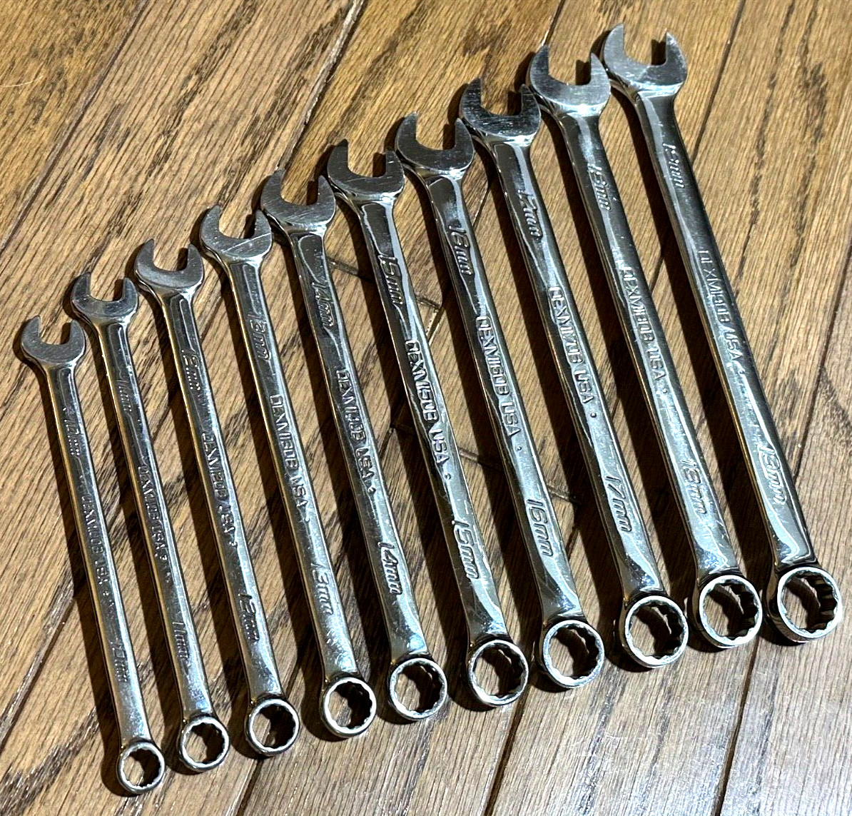 🇺🇸 SNAP ON Tools 10mm -19mm Metric Wrench Set Combo 12PT DR Lot Flank Tray