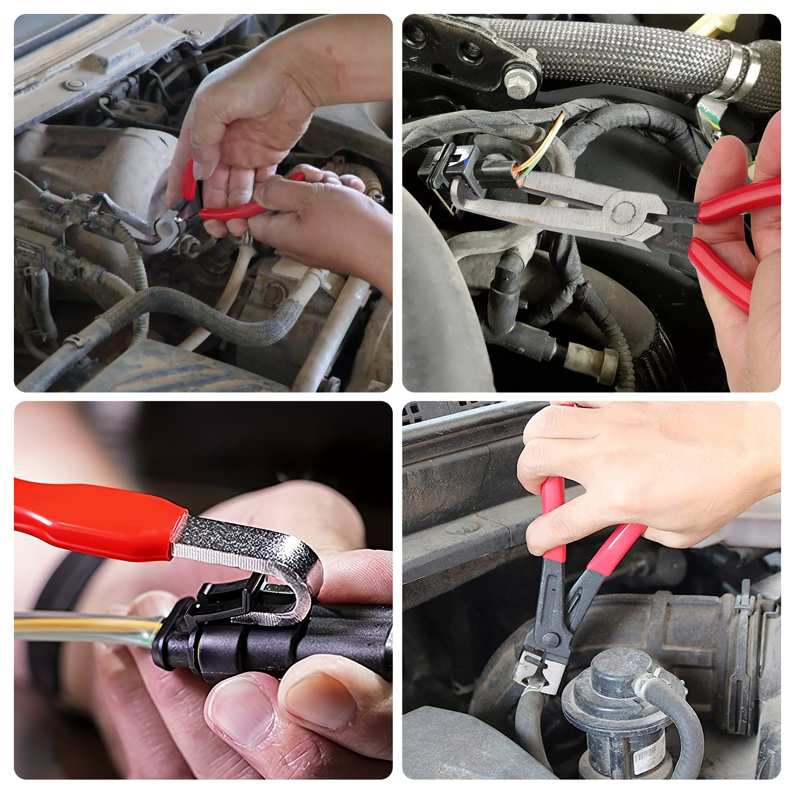 4× Auto Electrical Disconnect Pliers Connector Separator Wiring Car Repair Tool