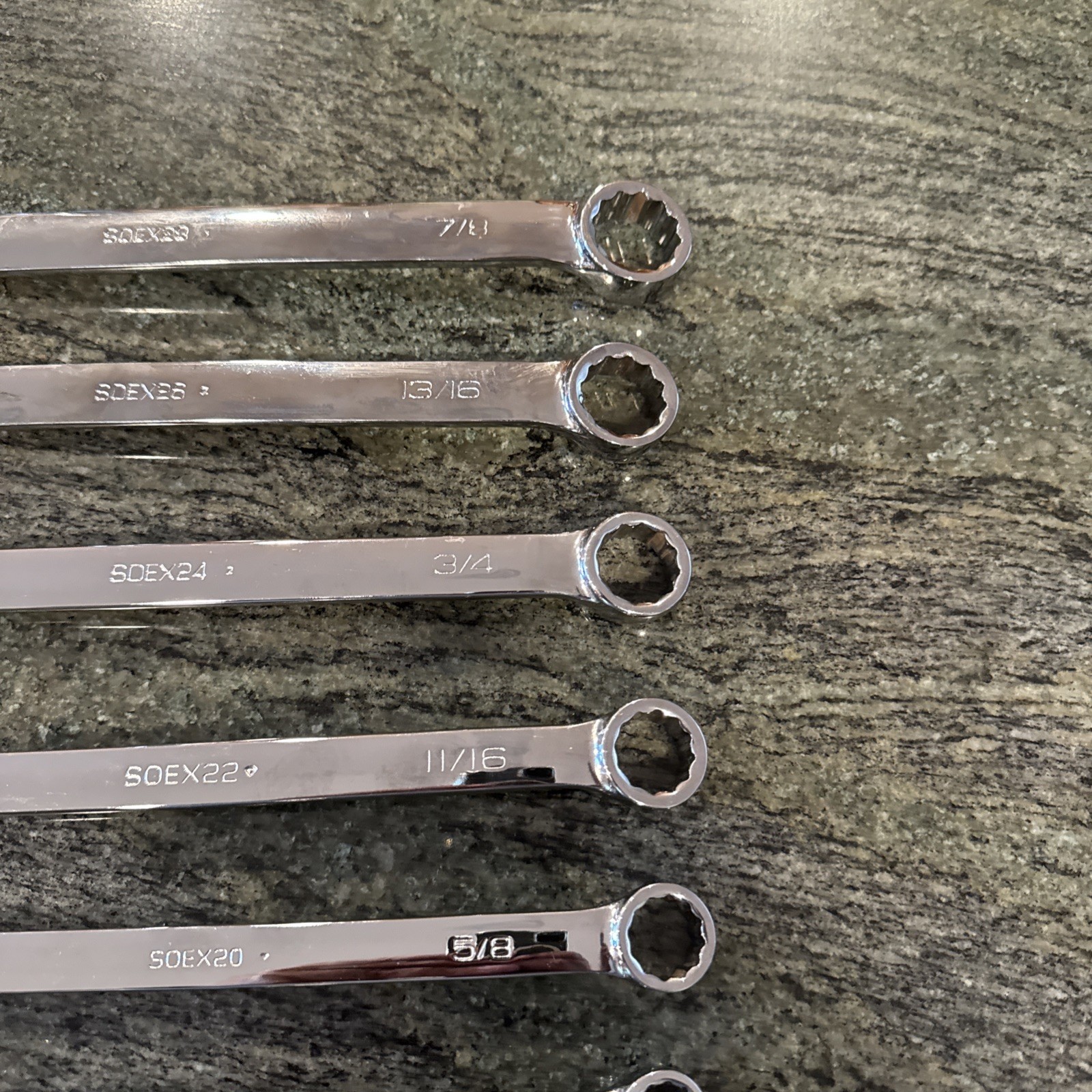 snap on soex710 10 pc 12 point sae flank drive plus combination wrench set
