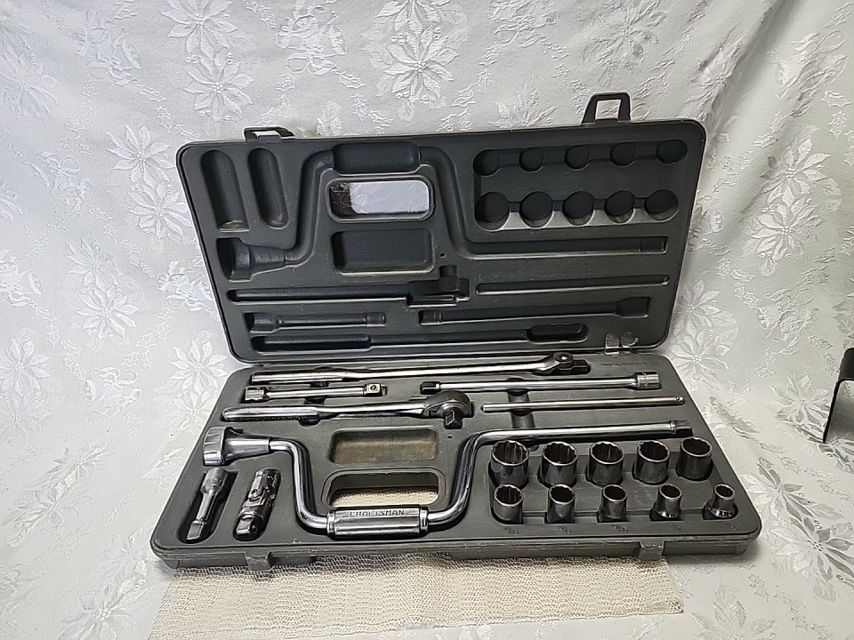 Vintage Craftman 19 Piece 1/2 Socket Wrench Set Complete See Photos/ Reference