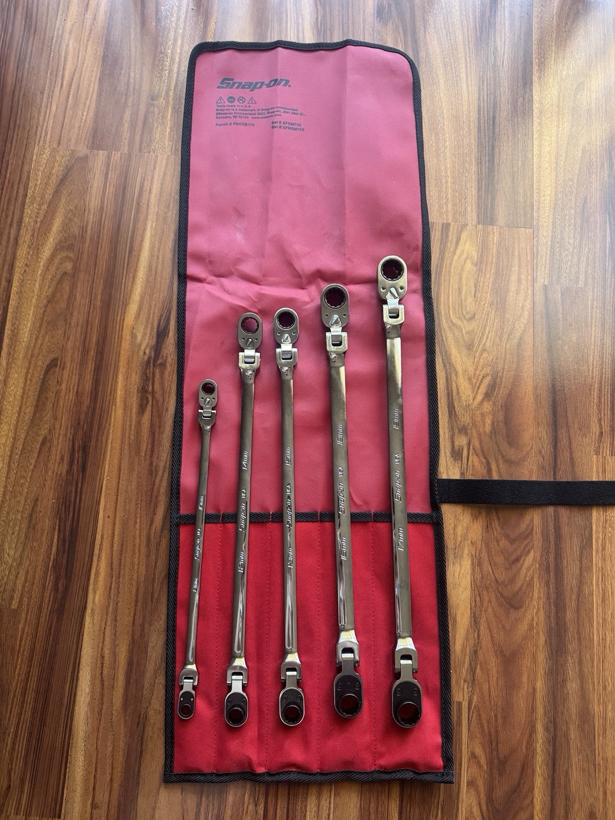 NEW Snap-on™ 5pc Metric Double Flex Reversible Ratcheting Wrench XFRRM705 Unused