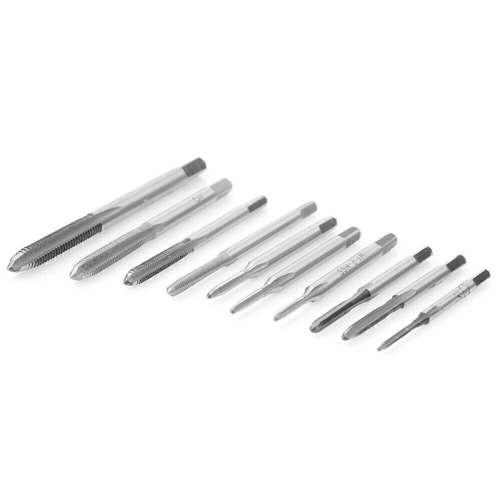 10x ForM1-M3.5 Shank Plated HSS Hand Screw Thread Metric Plug Tap Drill Bits Set
