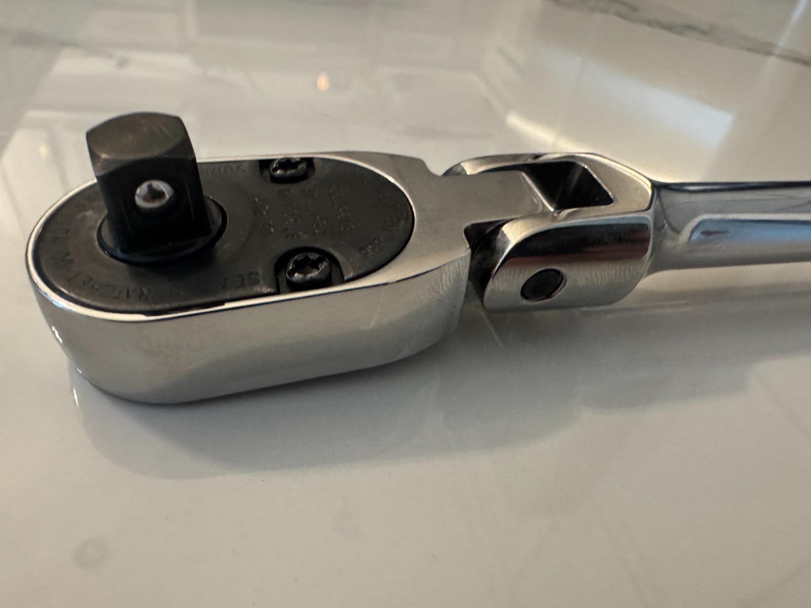 Snap On FHLFD80A 3/8 dual 80 pearl white long flex head ratchet