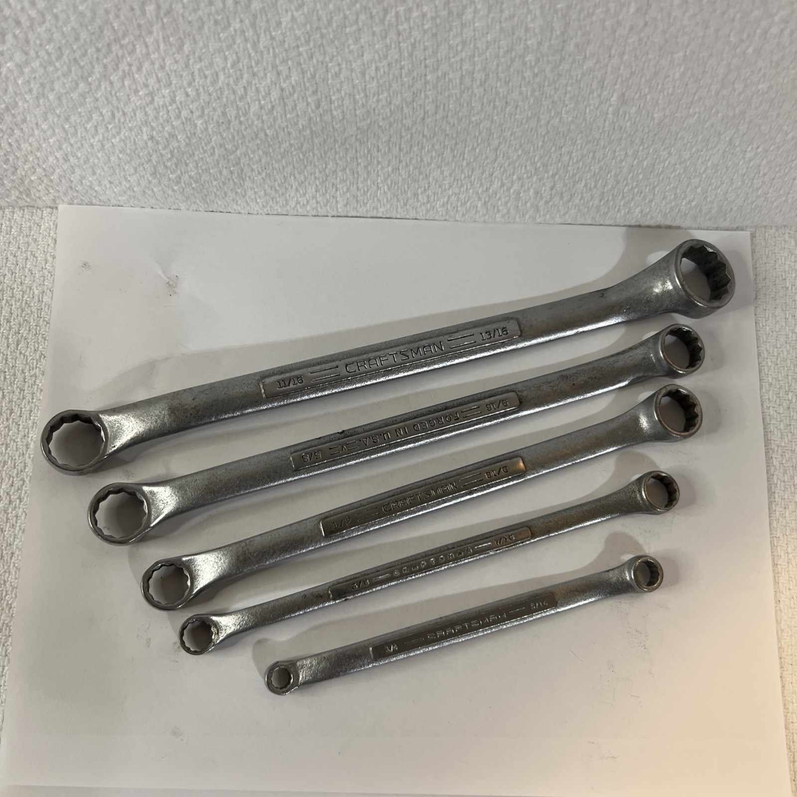 Craftsman Double Box End Offset Wrench Set Of 5 From 1/4-13/16 Inch SAE USA