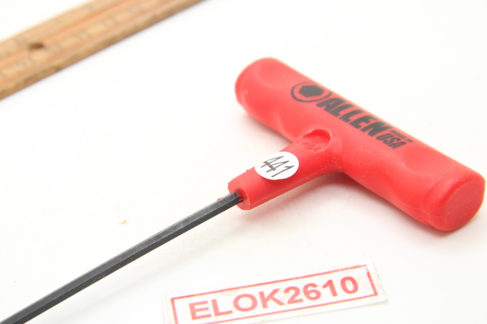 Allen 7/64″ SAE Hex T-Handle Wrench Red Plastic Handle 6″ USA