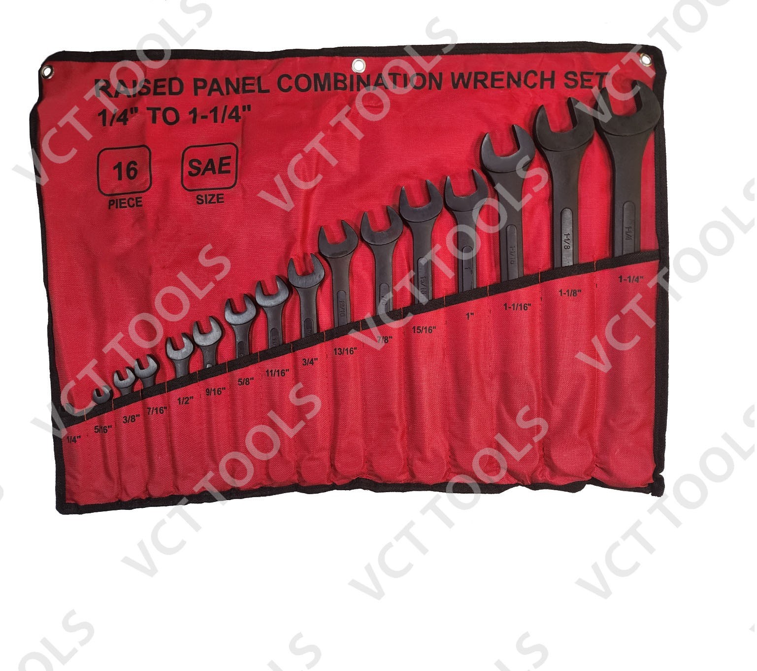 16‑Pc Standard Wrench Set 1/4″-1-1/4″ Heavy Duty Chrome Vanadium Combination