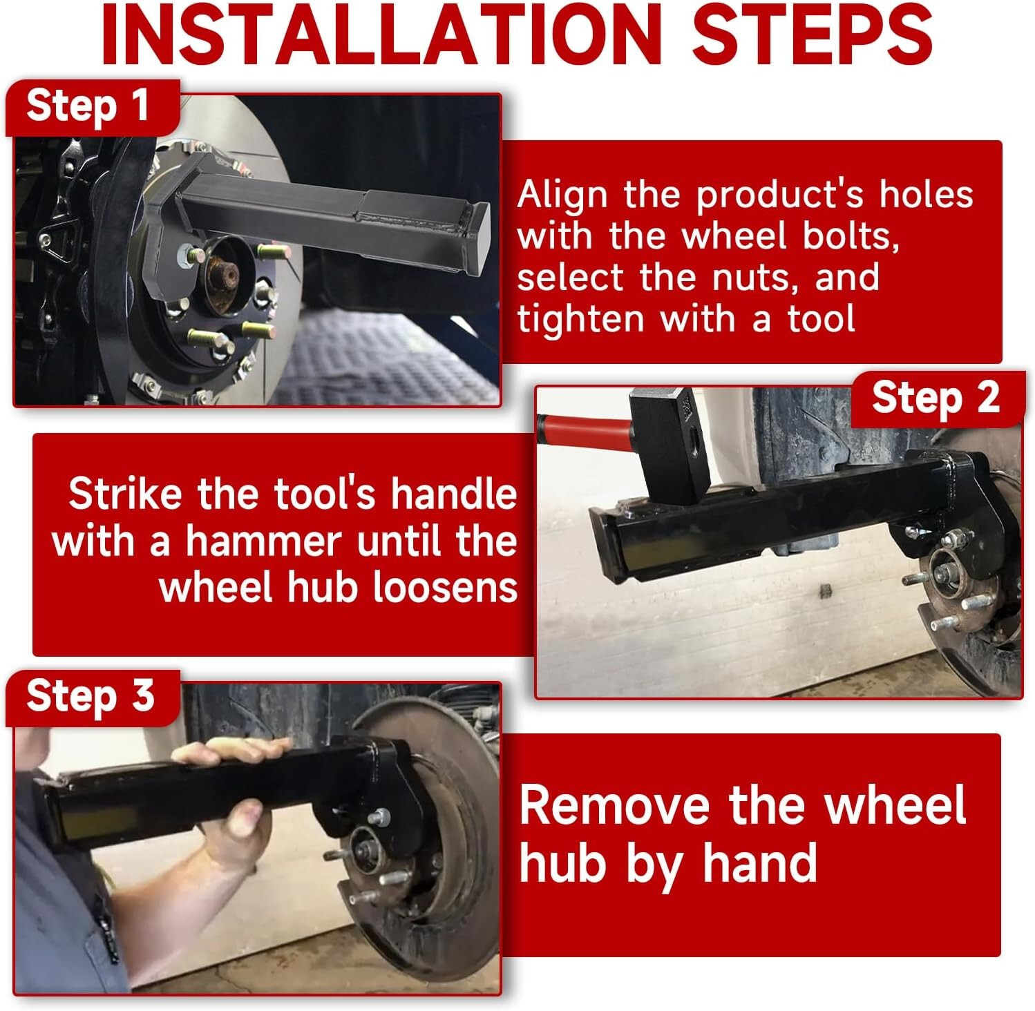 8629 Wheel Bearing Hub Removal Tool for ATD Tools 5, 6, 8 Lug Hubs Buster Puller
