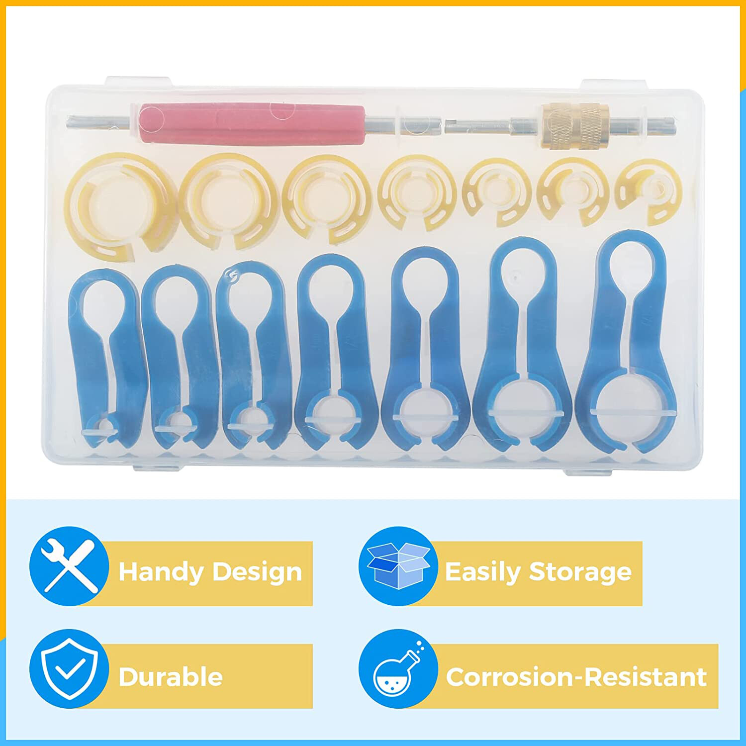 16PCS AC Disconnect Fuel Line Disconnect Tool Car Repair Tools w/ Storage Box