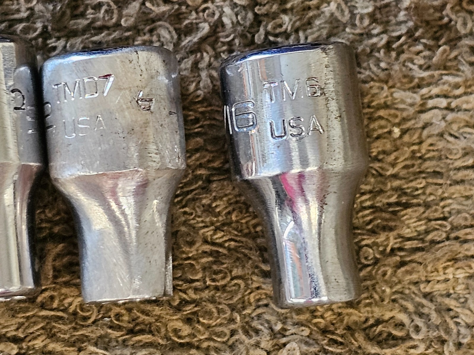 10 Snap On Socket 1/4″ Drive TMD SAE 9/16 1/2 7/16 3/8 11/32 5/16 6 12 Point USA