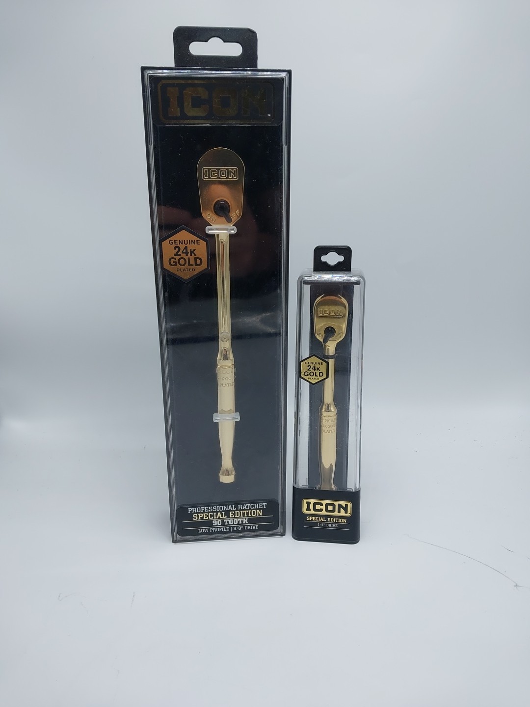 ICON 3/8″ & 1/4″ Drive Pro Ratchet 24K Gold Plated 90 Tooth Special edition