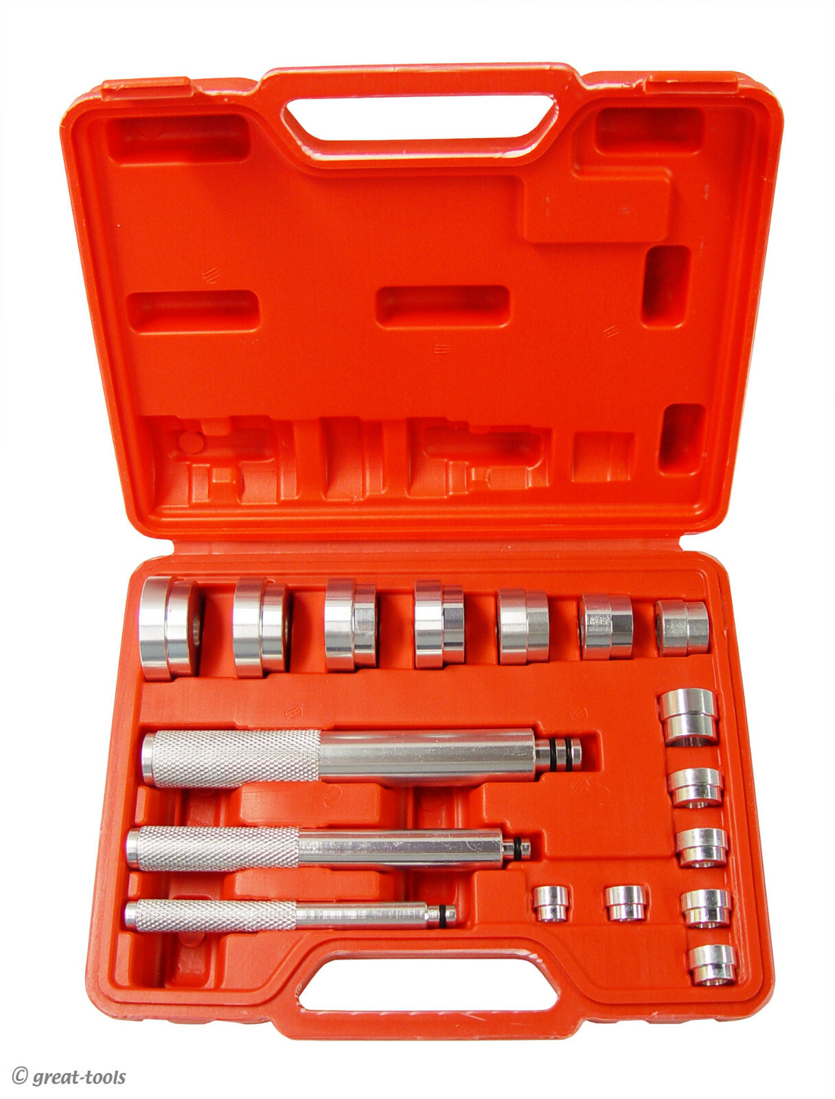 R-SERIES BEARING DRIVER SET – race, seal, bushing, ball bearings, hand tools
