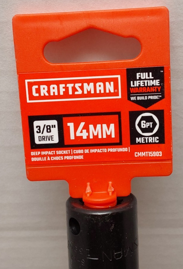 Craftsman 3/8″ Drive 14mm Deep Impact Socket 6 Point CMMT15903 – NEW