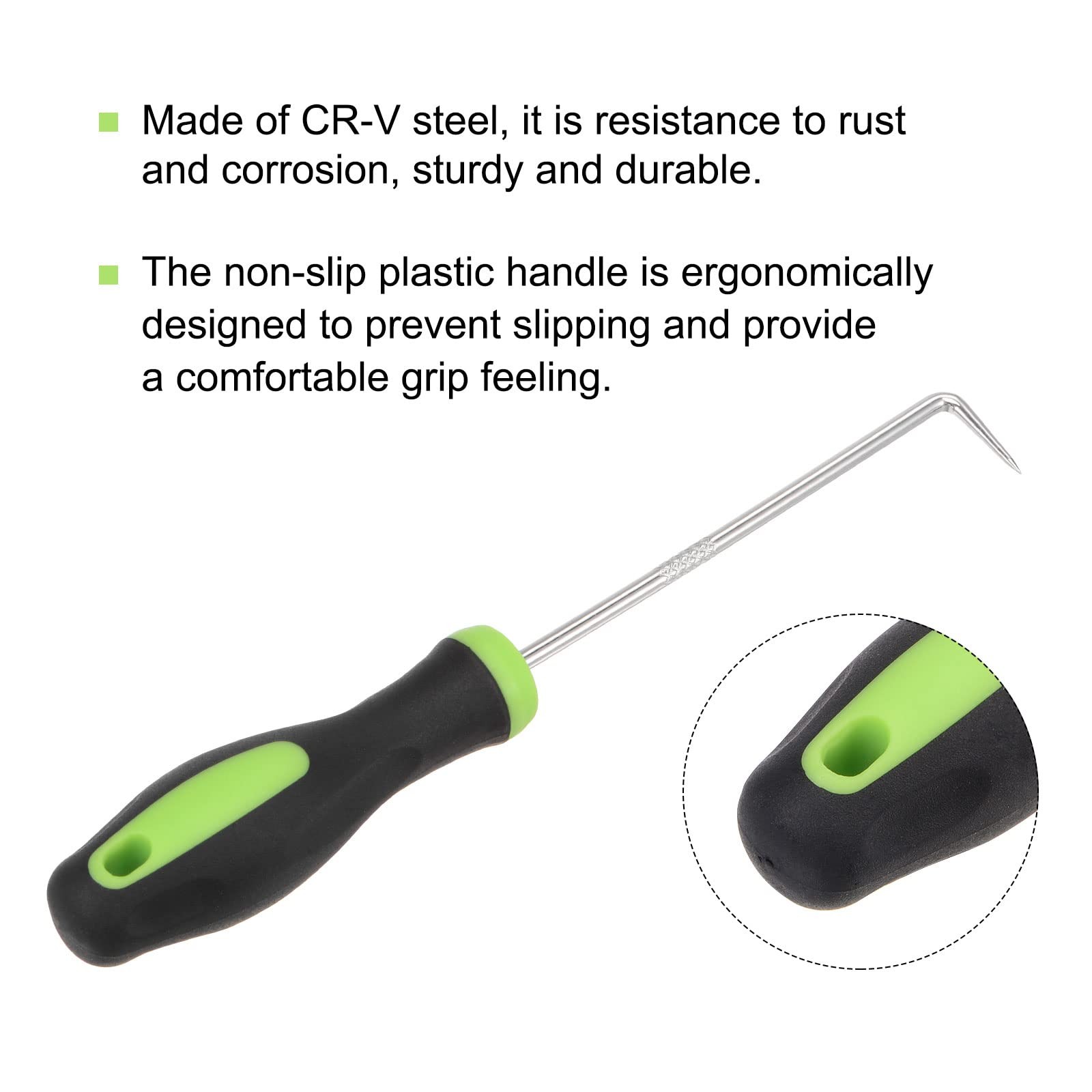 uxcell 90 Degree Pick Hook 6.69″ Puller Remover Removal Light Green, Black