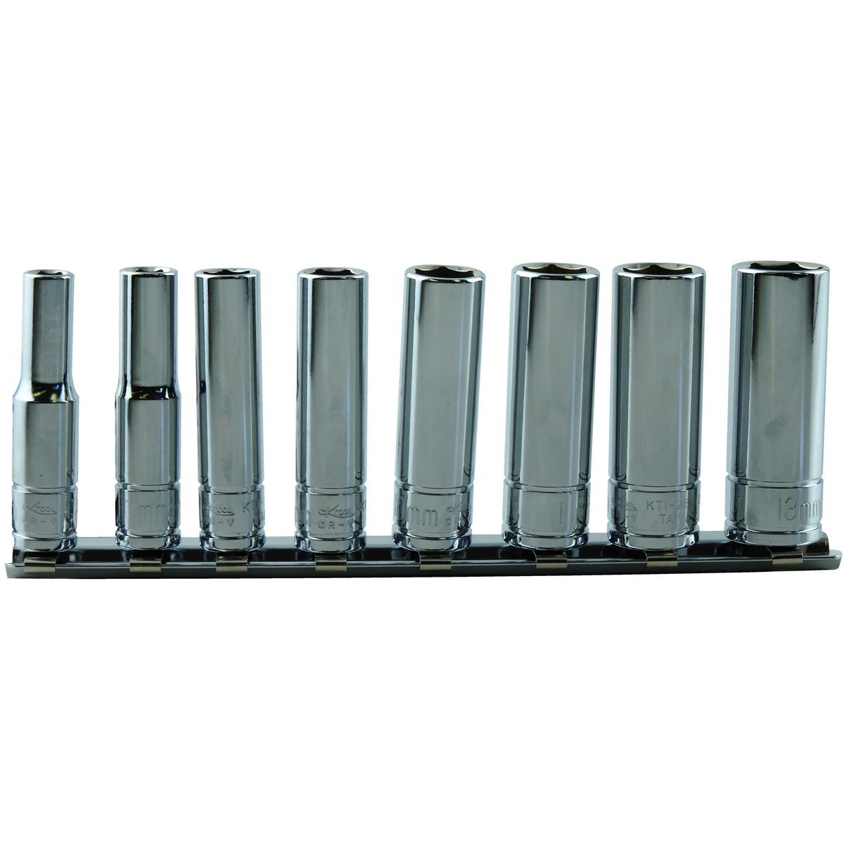 K-Tool 26200 8-pc 1/4″ Drive 6-Point Metric Deep Socket Set