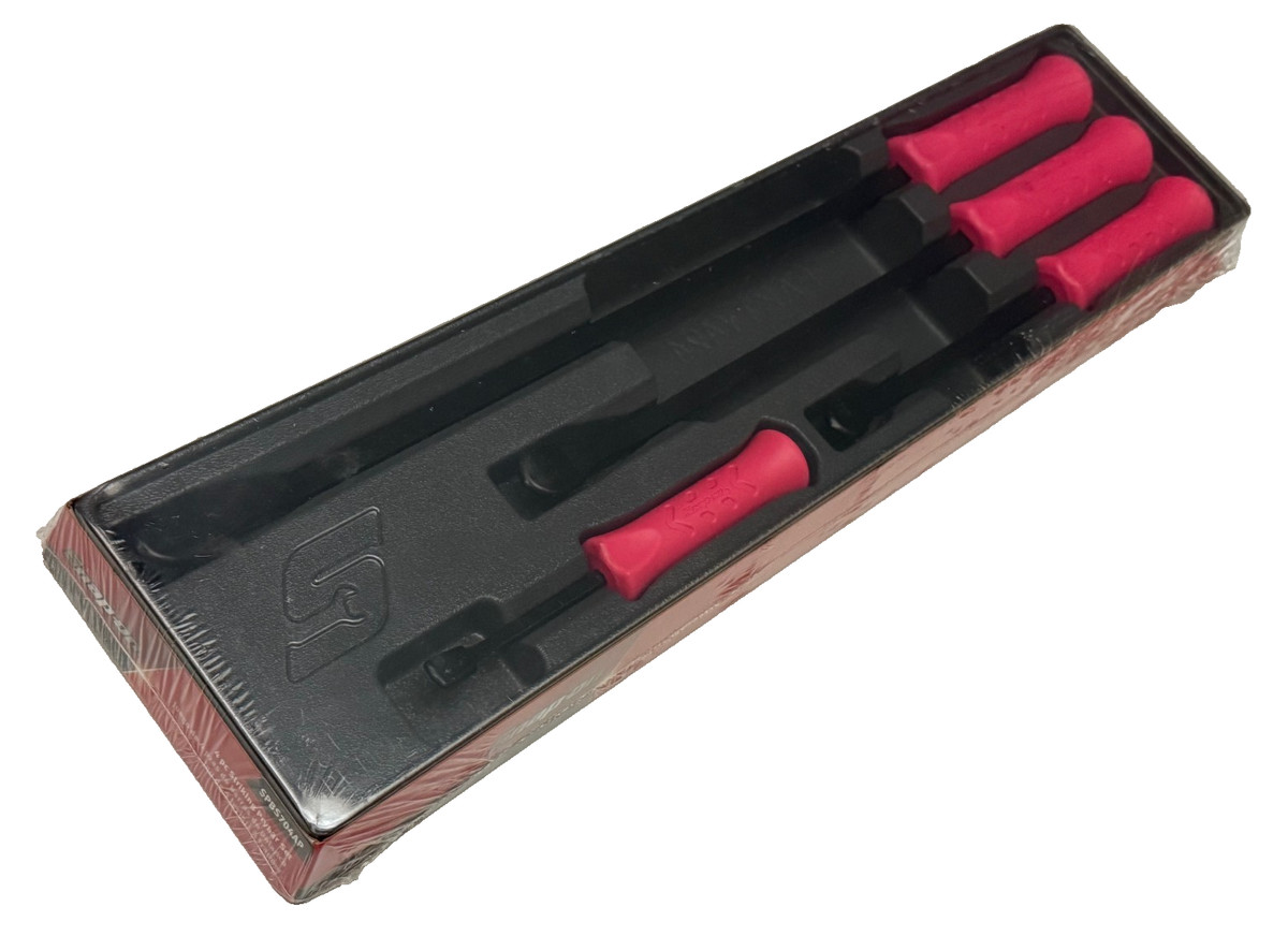 Snap On Tools RARE Pink 4 Piece Hard Grip Striking Prybar Set SPBS704AP USA NEW