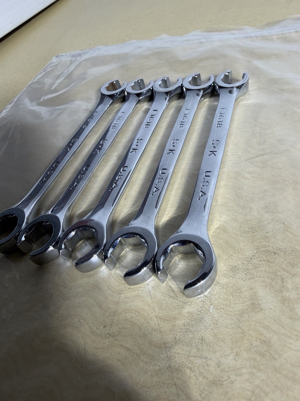 5 pieces – SK Wrench Lot 1/2 9/16 F1618 USA Flare Nut