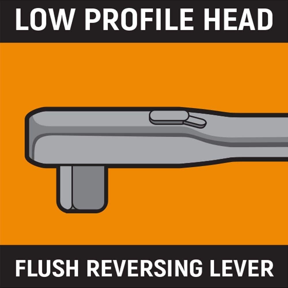 1/4 In. Drive 72-Tooth Quick Release Locking Flex Slim Head Ratchet