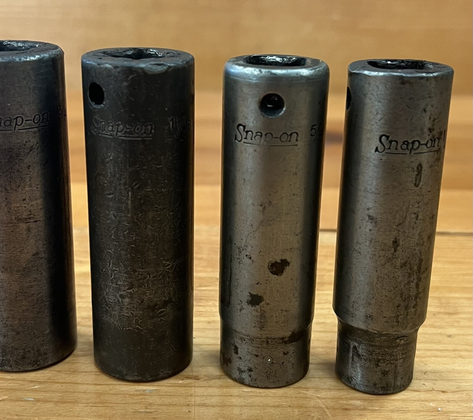 6 Snap On 1/2″ Drive SAE Deep Well 6 Point Sockets SIM 160 200 220 240 280 360