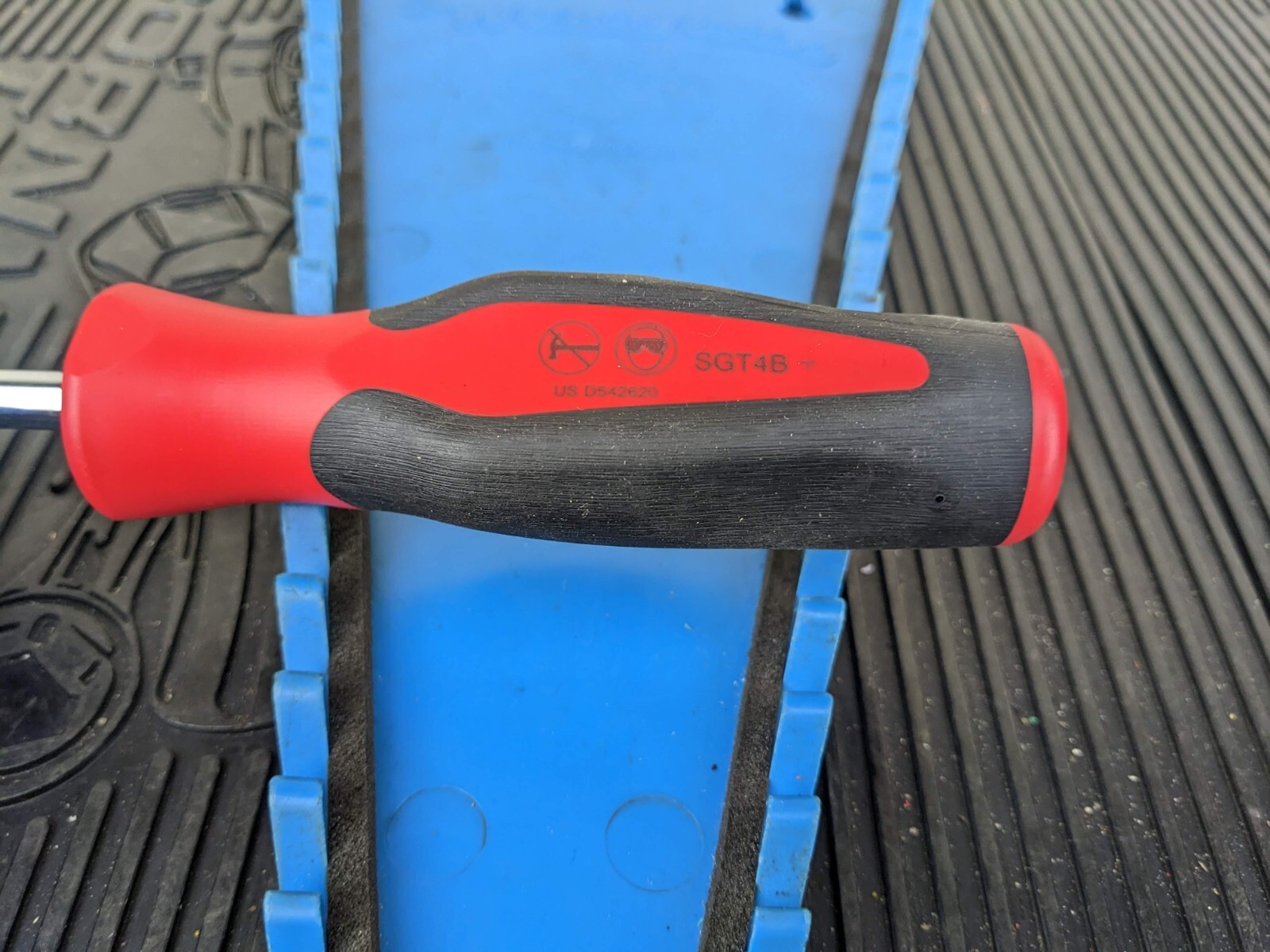 #bh810 Snap On Tools NEW SGT4B 1/4″ Socket Driver with Red Soft Grip Handle