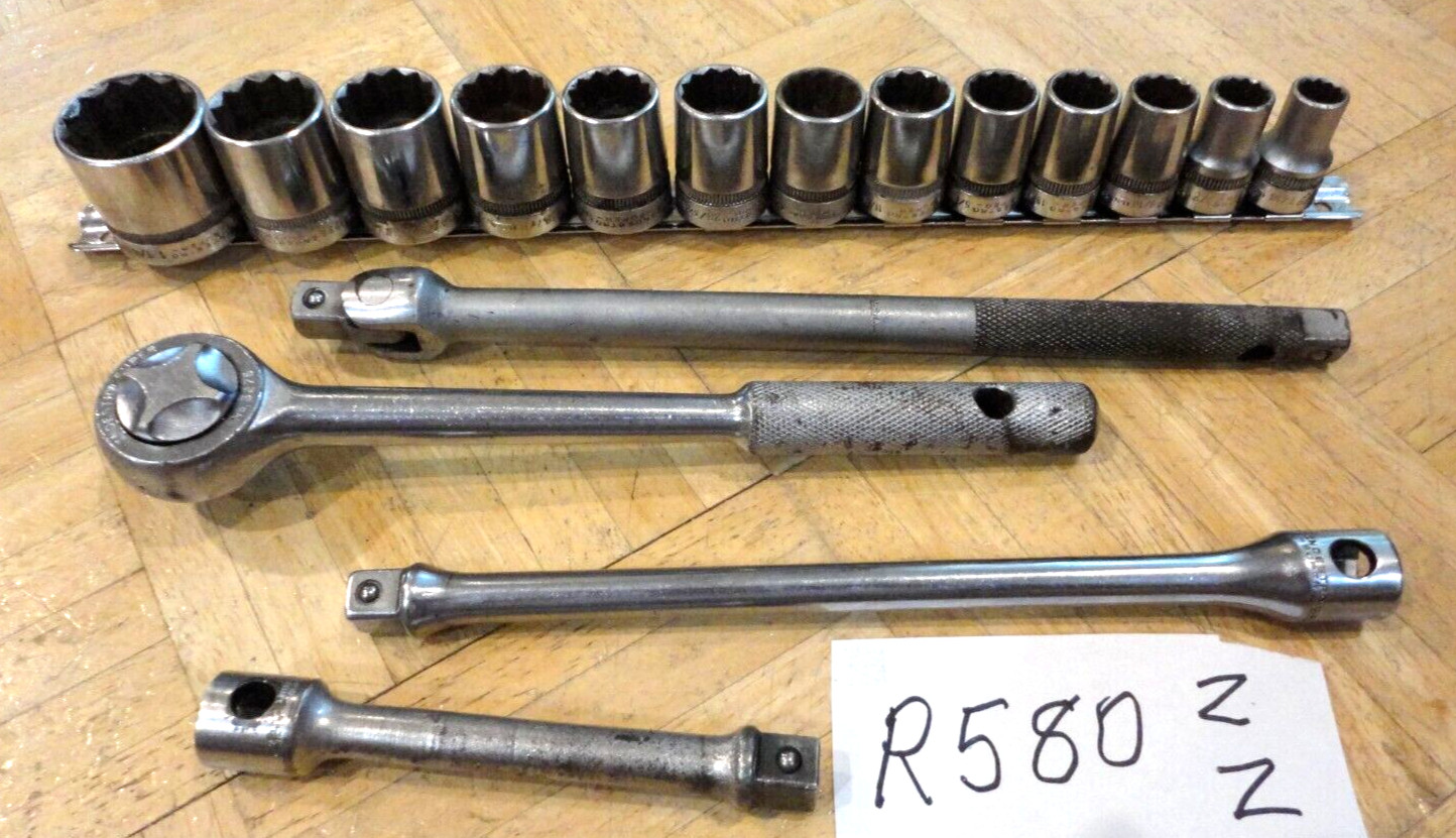 INDESTRO SUPER TOOLS 17 PIECE 1/2 DRIVE SAE. GENERAL SERVICE SET