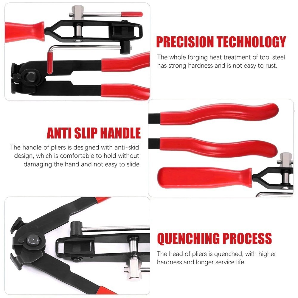 14Pcs CV Joint Boot Clamp Pliers with CV Boot Clamps Kit Ear Type Banding Tool