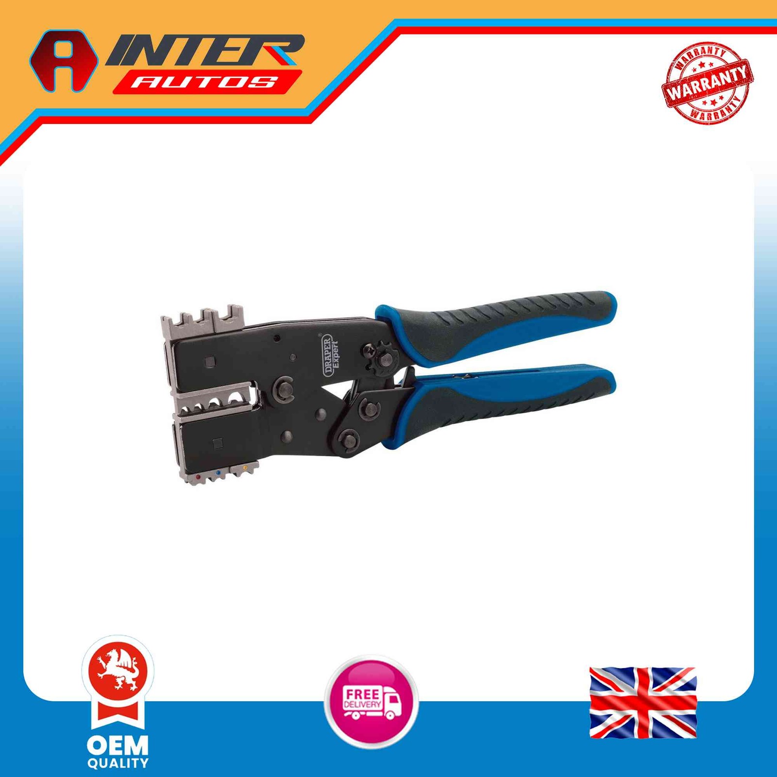 Draper Expert Quick Change Ratchet Action Crimping Tool, 220mm 64336
