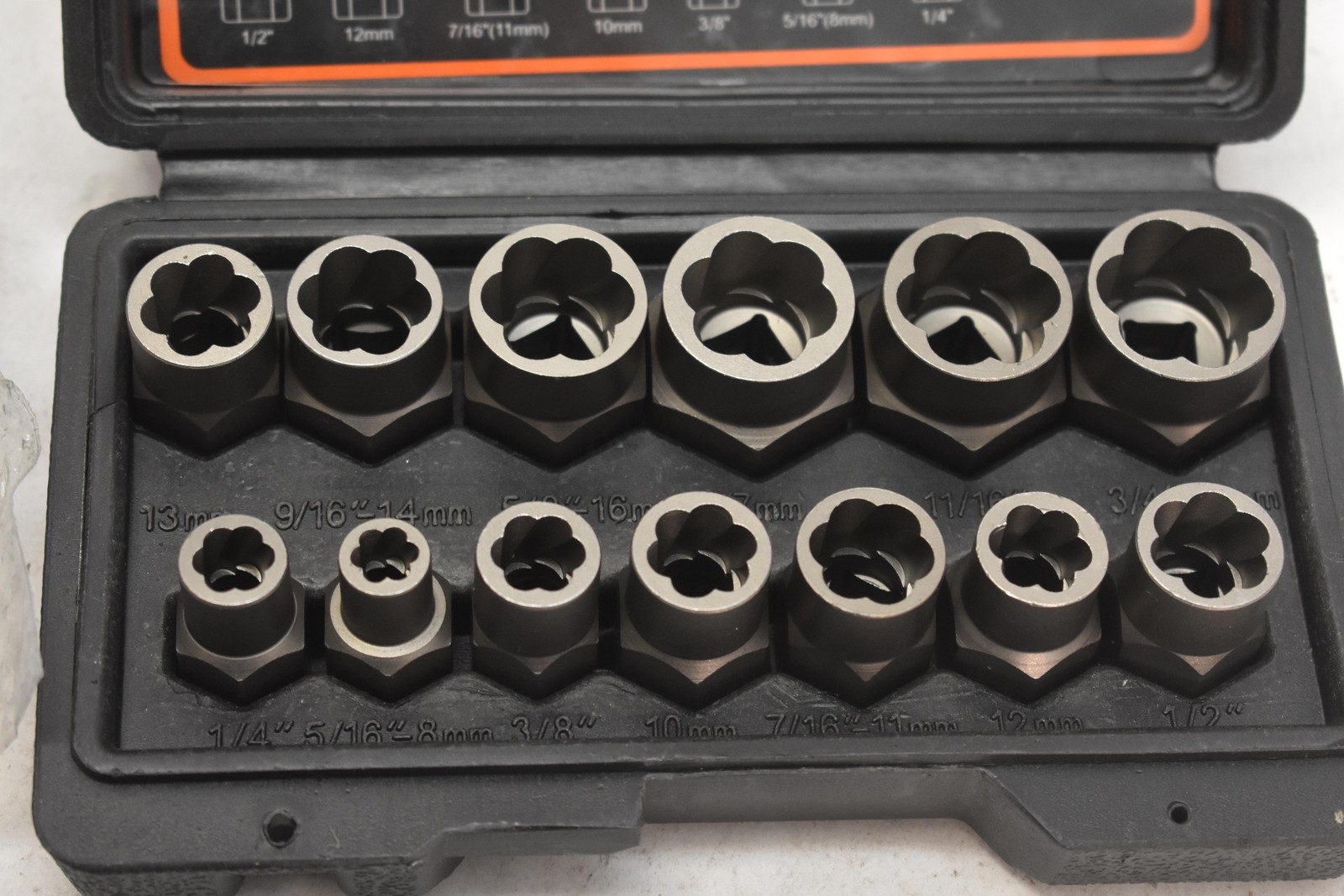 COOBEAST 14 Piece Bolt Extractor Tool Set 3/8in Drive Steel Black New Other