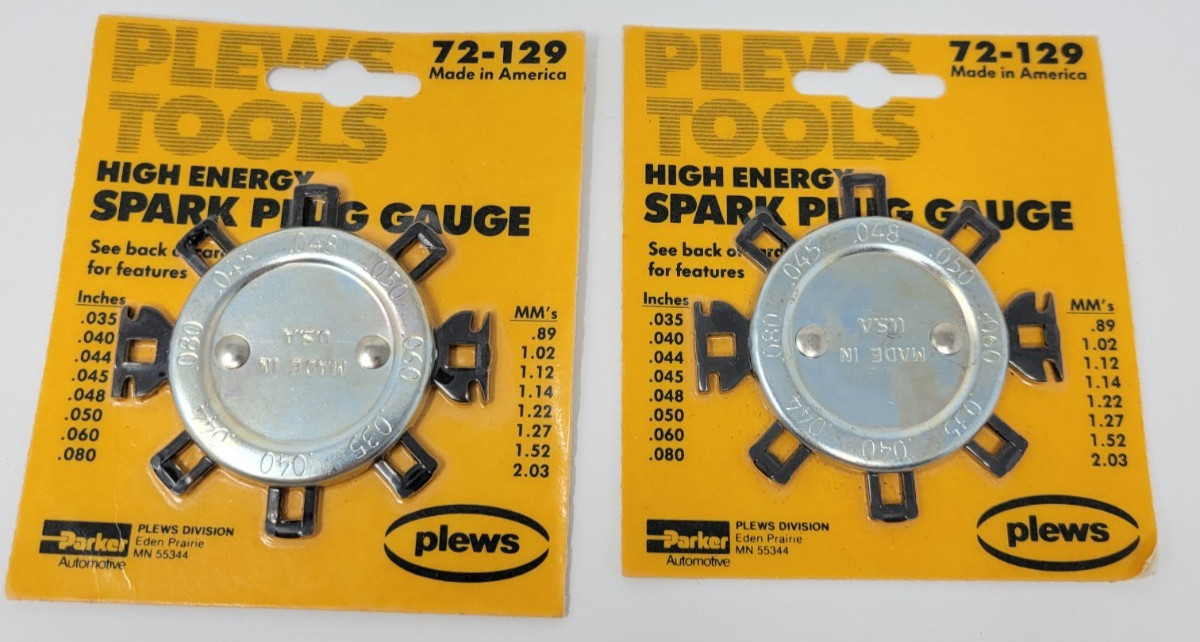 Lot of 2 – Plews High Energy Spark Plug Gauge 72-129 For Proper Gap – USA – NOS