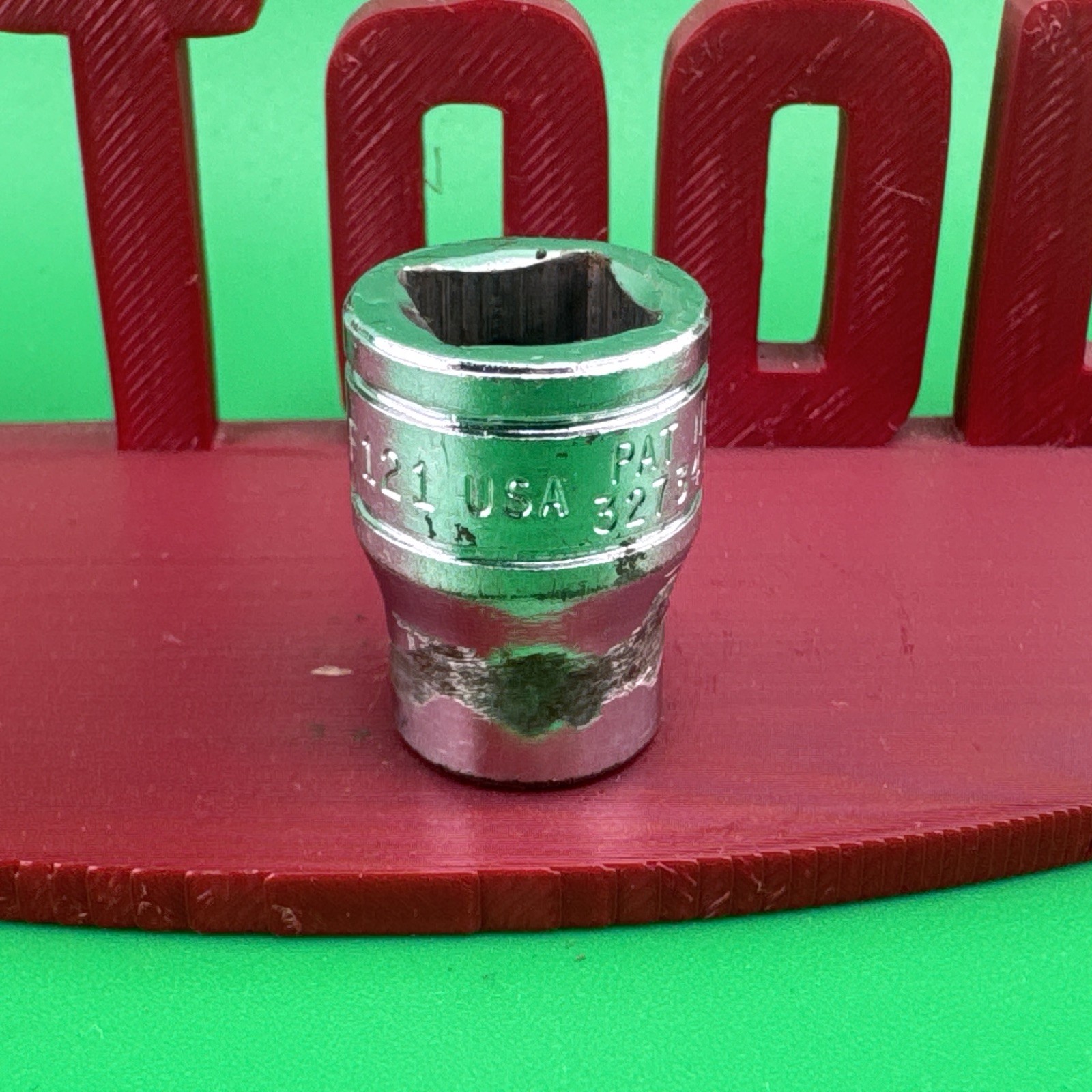 Snap On F121 3/8″ Drive 12-Point SAE 3/8″ Shallow Chrome Socket Engraved 2