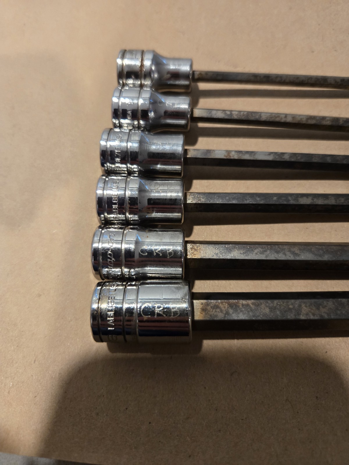 Snap On 3/8″ Drive 5/32-3/8 SAE Long Ball Hex Bit Driver Socket Set USA 206EFABL
