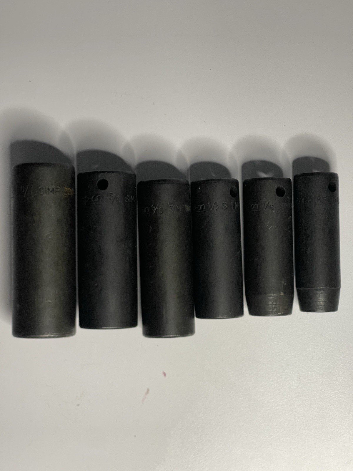Snap-on 6 Piece 3/8″ Drive 6-Point Deep Impact Socket Set 3/8″ to 11/16”SIMF