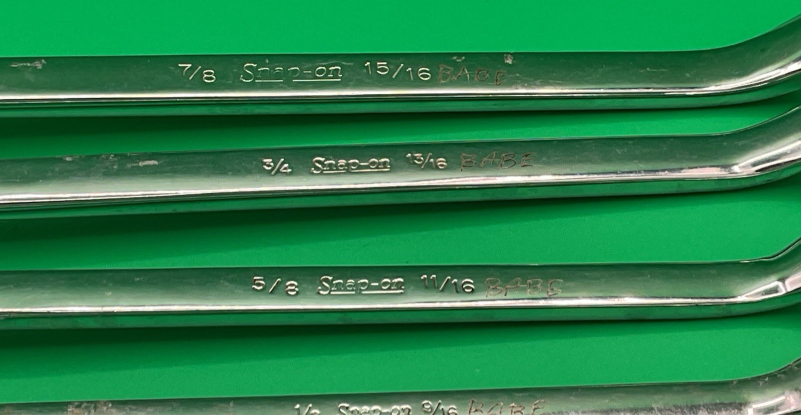 SNAP ON SAE 12pt Box End Offset Wrench Set 15/16″ to 3/8″ XB2830-XB1214 NICE