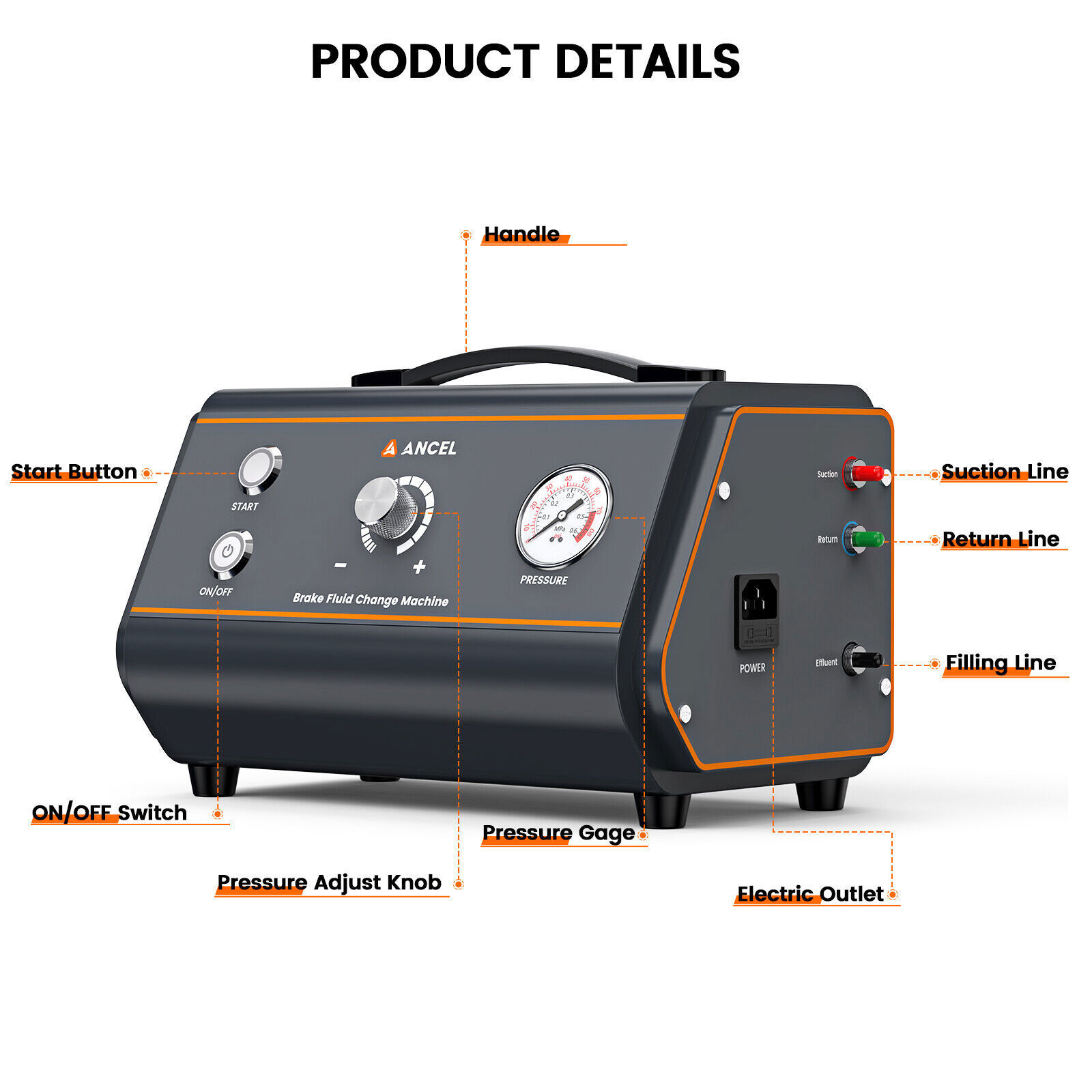 Automotive Vacuum Brake Pressure Bleeder Exchanger Brake System Bleeding Tool