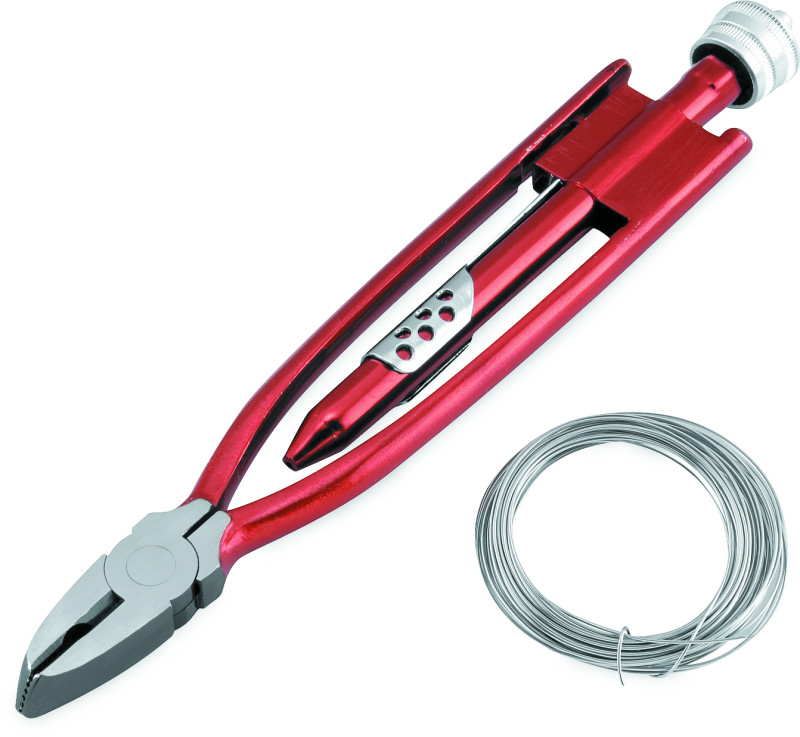 BikeMaster 9in Safety Wire Pliers with Wire – Heavy-Duty Clamping Tool