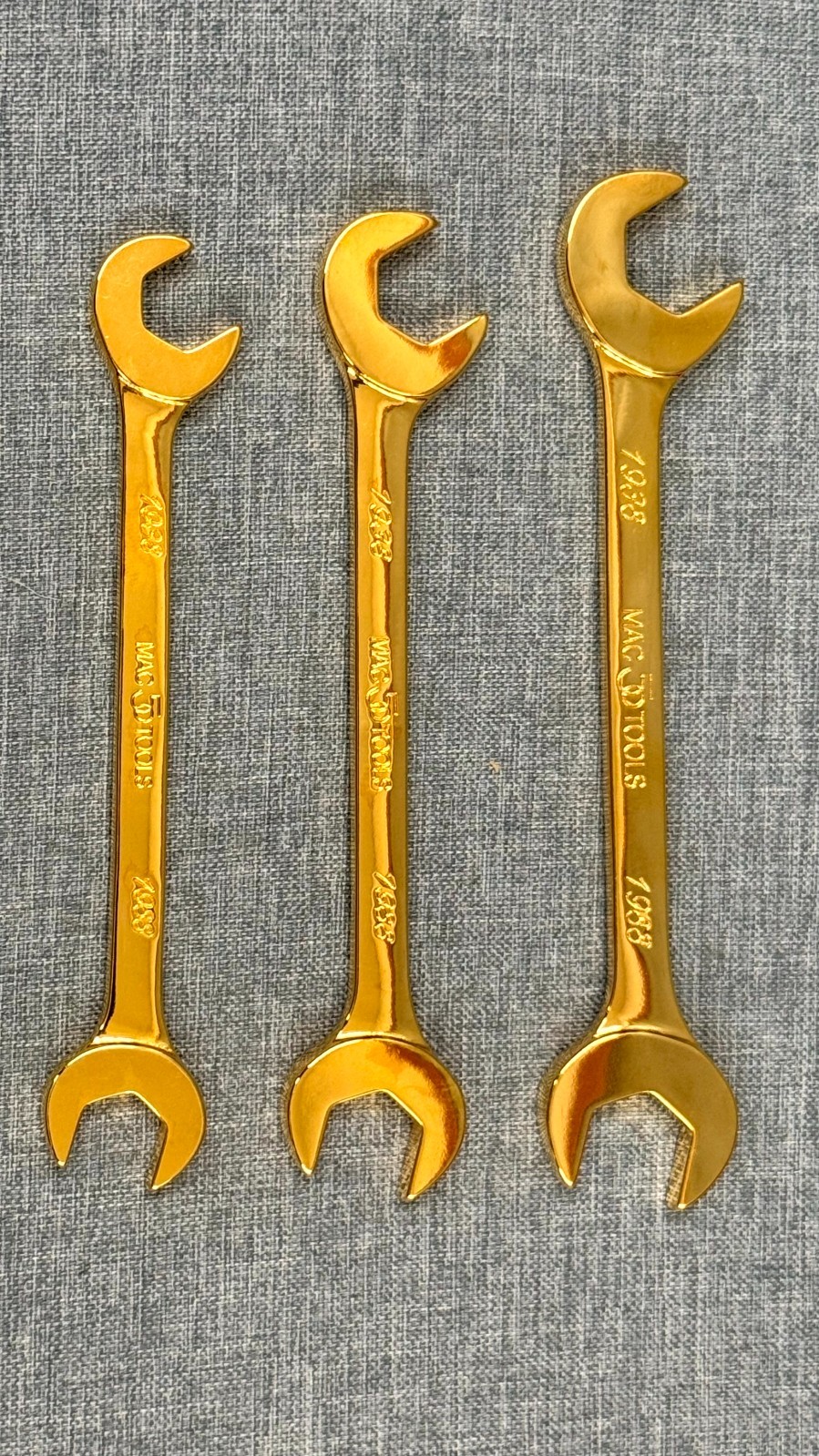 MAC 50 Years 24K Gold Plated Offset Wrench Set 1988 Set #02139